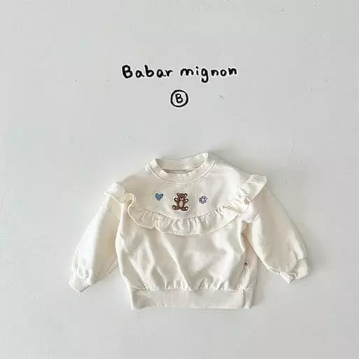 Babar Mignon - Korean Baby Fashion - #babyoutfit - Bear Frill Sweatshirt - 9