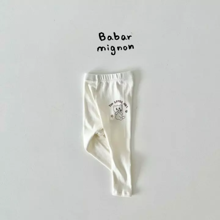Babar Mignon - Korean Children Fashion - #Kfashion4kids - Love Bear Leggings - 5
