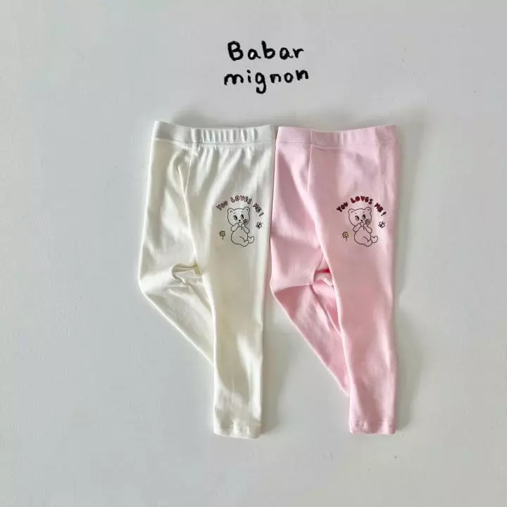 Babar Mignon - Korean Children Fashion - #fashionkids - Love Bear Leggings
