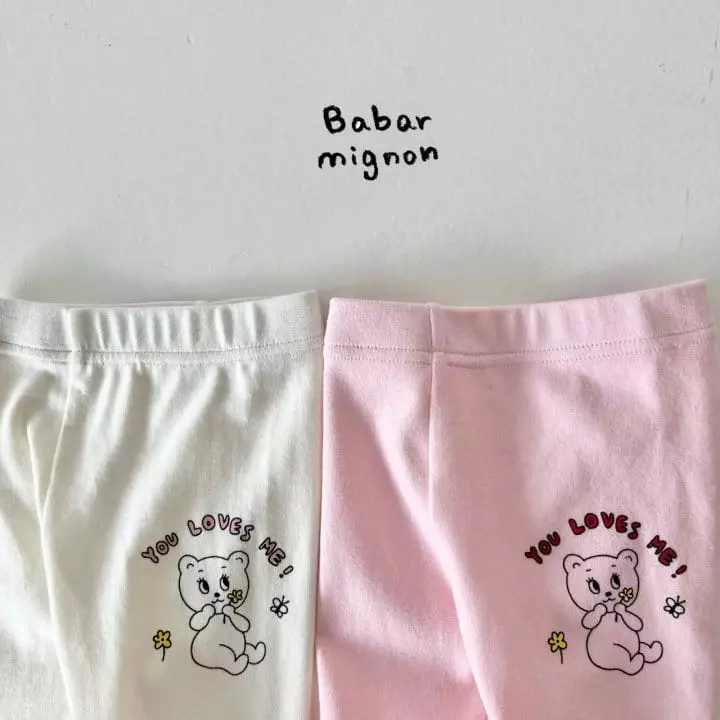 Babar Mignon - Korean Children Fashion - #kidsstore - Love Bear Leggings - 3