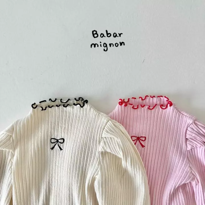 Babar Mignon - Korean Children Fashion - #kidsstore - Ribbon Puff Tee - 3