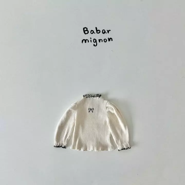 Babar Mignon - Korean Children Fashion - #kidsstore - Ribbon Puff Tee - 4