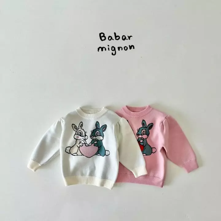 Babar Mignon - Korean Children Fashion - #kidzfashiontrend - Bunny Knit Tee