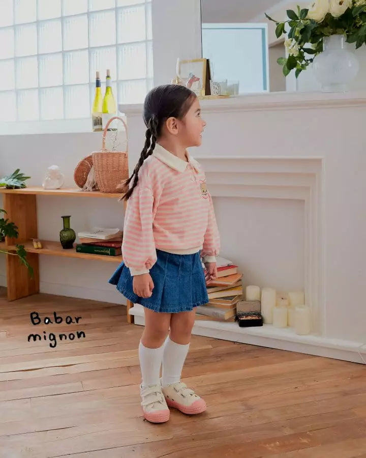 Babar Mignon - Korean Children Fashion - #littlefashionista - Denim Wrinkle Skirt - 7