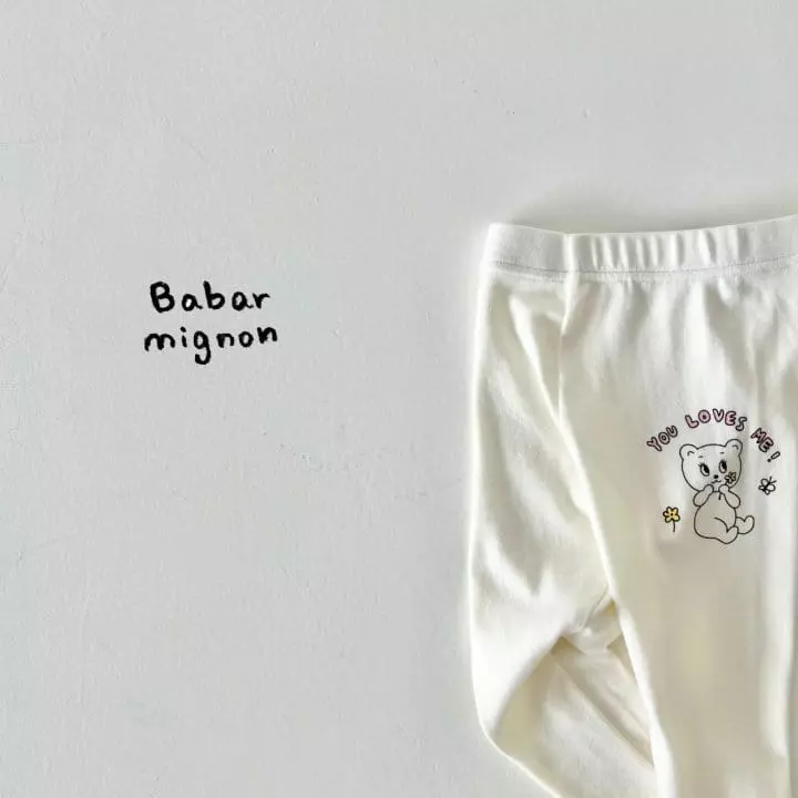 Babar Mignon - Korean Children Fashion - #littlefashionista - Love Bear Leggings - 6