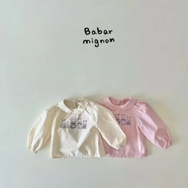 Babar Mignon - Korean Children Fashion - #prettylittlegirls - Rabbit Family Blouse