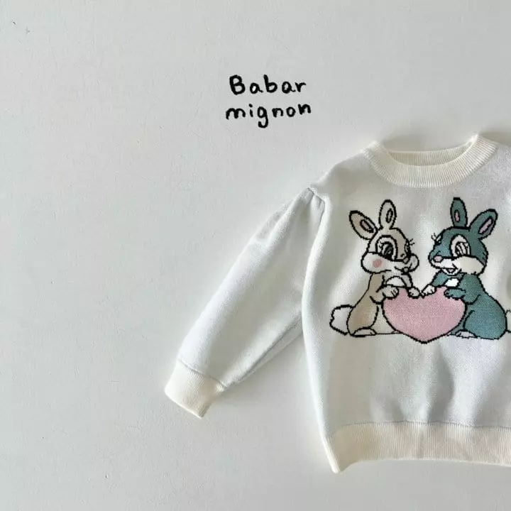 Babar Mignon - Korean Children Fashion - #prettylittlegirls - Bunny Knit Tee - 6