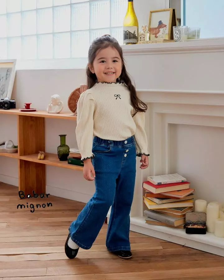 Babar Mignon - Korean Children Fashion - #stylishchildhood - Ribbon Puff Tee - 12