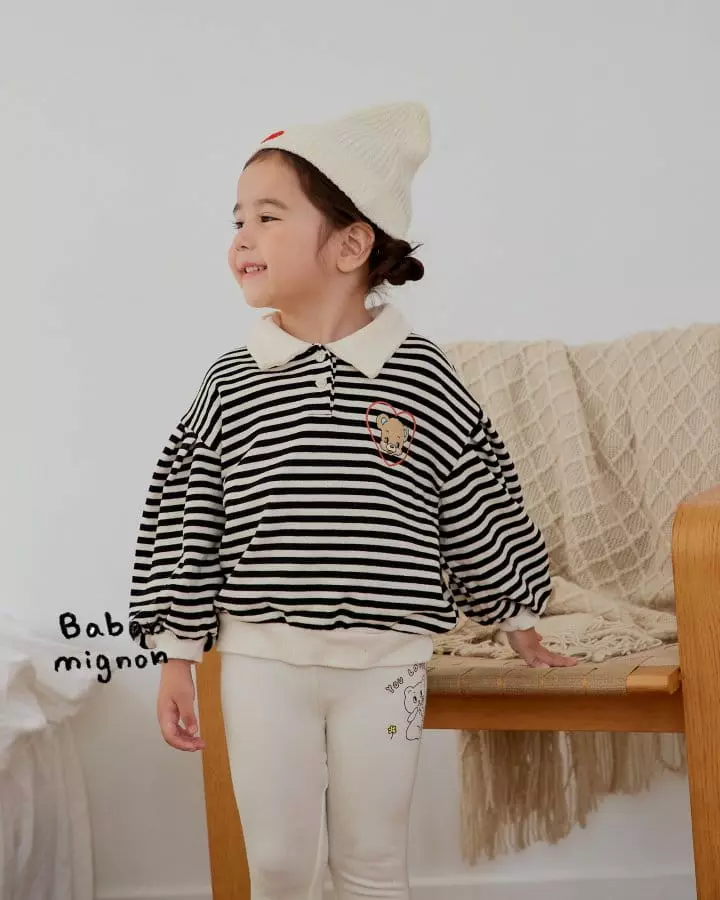 Babar Mignon - Korean Children Fashion - #toddlerclothing - Smile Bear Tee - 12