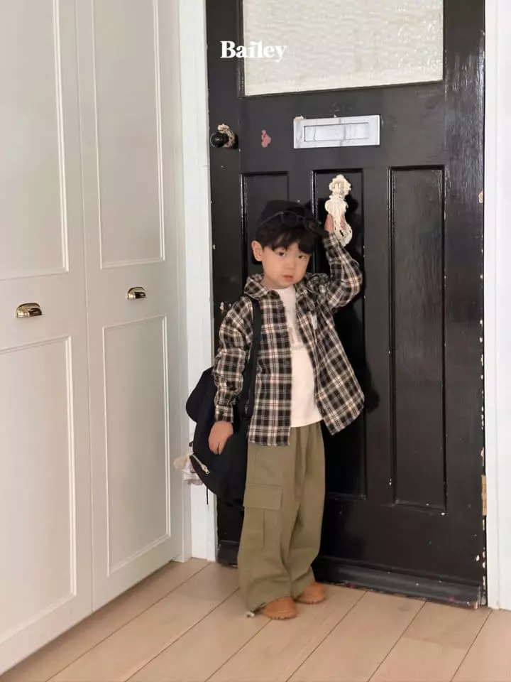 Bailey - Korean Children Fashion - #kidsstore - POCket Check Shirt