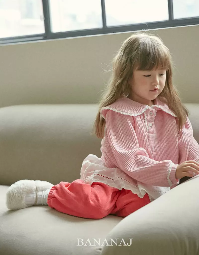 Banana J - Korean Children Fashion - #kidzfashiontrend - Pionny Collar Tee