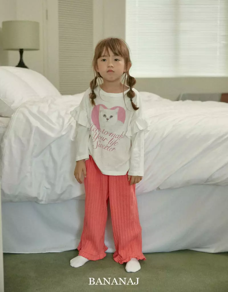 Banana J - Korean Children Fashion - #prettylittlegirls - Kitty Layered Tee