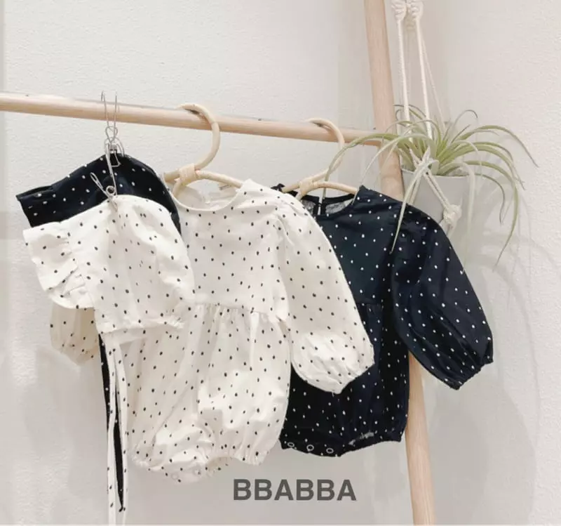 Bbabba - Korean Baby Fashion - #smilingbaby - Frill Dot Bodysuit with Bonnet - 8
