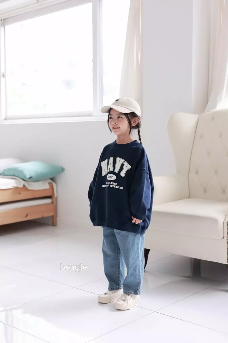 Beagle - Korean Children Fashion - #kidsshorts - Navy Sweatshirt - 11