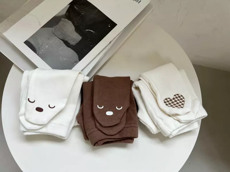 Bebe Nine - Korean Baby Fashion - #babyboutique - Check Foot Leggings - 3