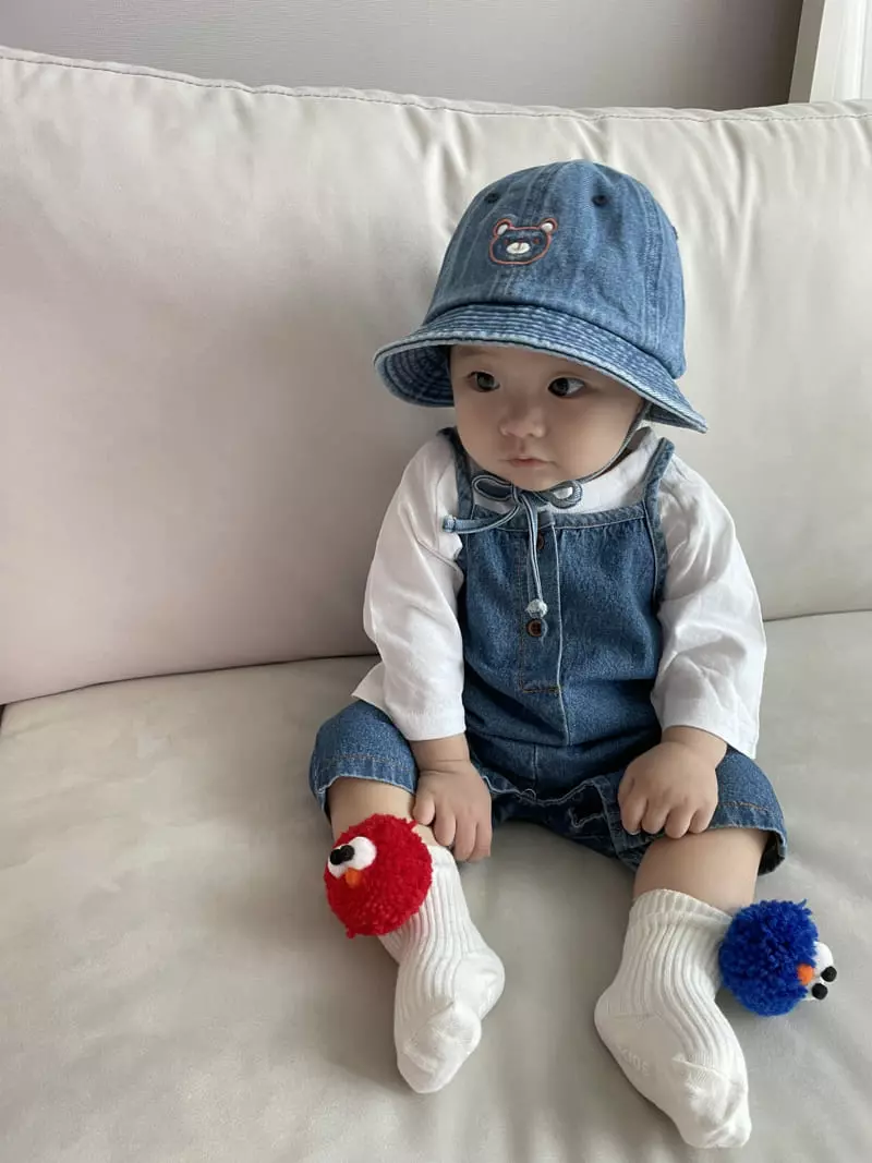 Bebe Nine - Korean Baby Fashion - #babyclothing - Coco Denim Dungarees Bodysuit