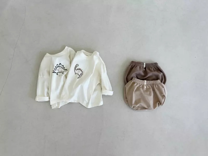 Bebe Nine - Korean Baby Fashion - #babyfashion - Dino Bloomer Set