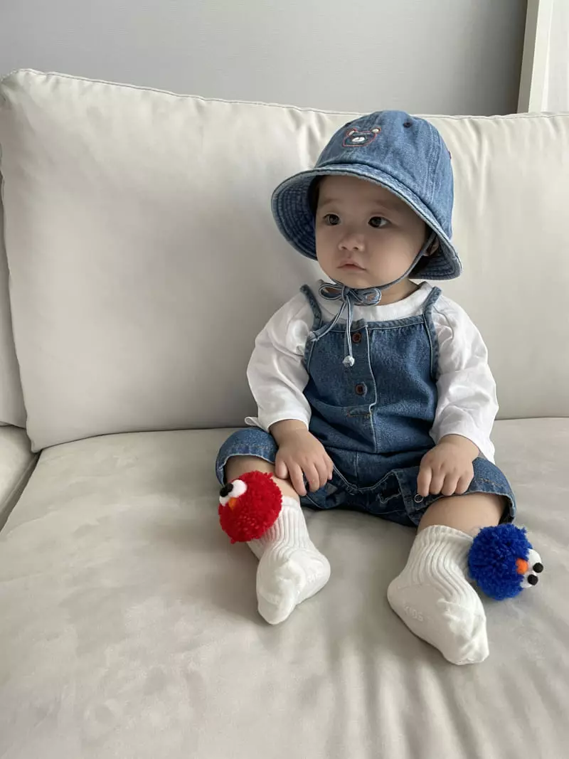 Bebe Nine - Korean Baby Fashion - #babyfashion - Coco Denim Dungarees Bodysuit - 2