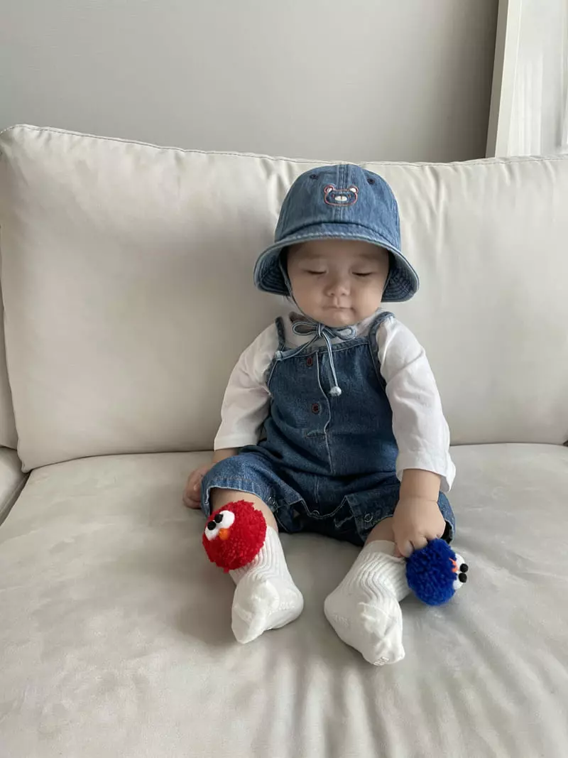 Bebe Nine - Korean Baby Fashion - #babyfever - Coco Denim Dungarees Bodysuit - 3