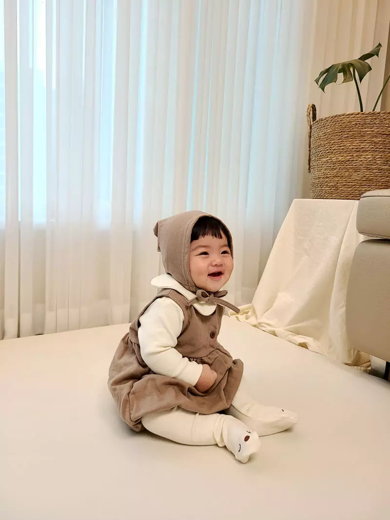Bebe Nine - Korean Baby Fashion - #babygirlfashion - Ggoggal Bonnet Bodysuit - 5