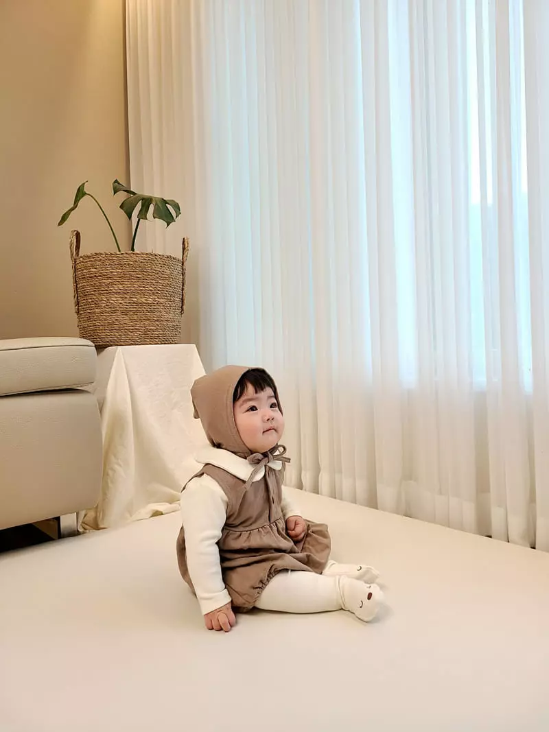 Bebe Nine - Korean Baby Fashion - #babylifestyle - Ggoggal Bonnet Bodysuit - 6