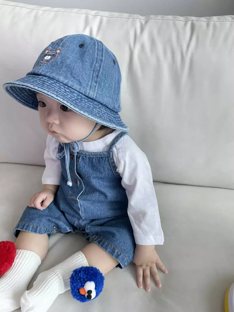 Bebe Nine - Korean Baby Fashion - #babyoninstagram - Coco Denim Dungarees Bodysuit - 6