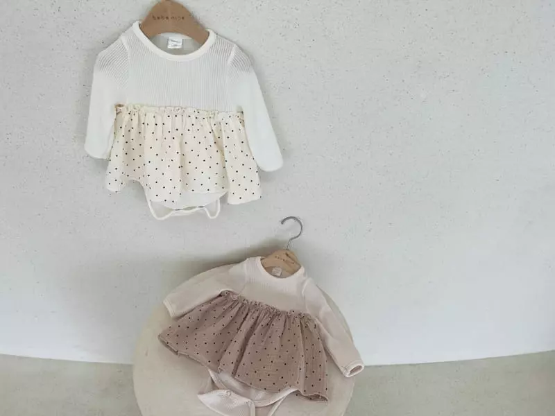 Bebe Nine - Korean Baby Fashion - #babyoninstagram - Dot Skirt Bodysuit - 8