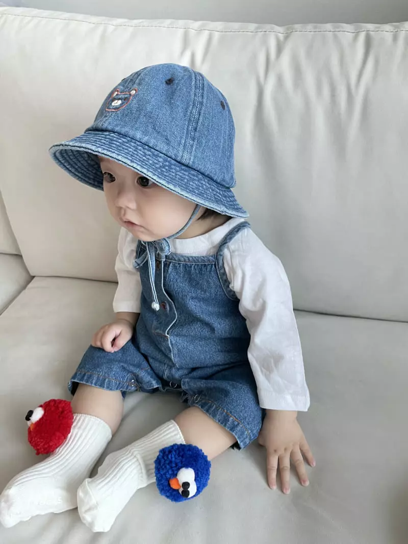 Bebe Nine - Korean Baby Fashion - #babyootd - Coco Denim Dungarees Bodysuit - 7