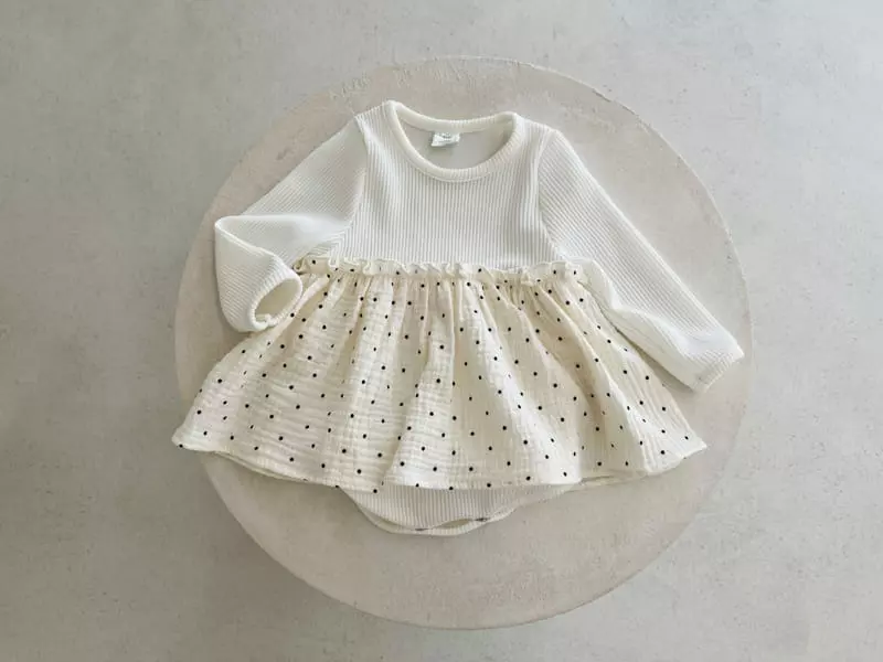 Bebe Nine - Korean Baby Fashion - #babyootd - Dot Skirt Bodysuit - 9