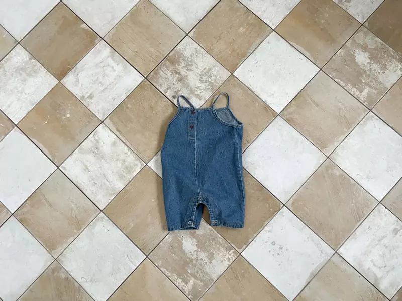 Bebe Nine - Korean Baby Fashion - #babywear - Coco Denim Dungarees Bodysuit - 10