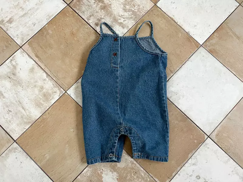 Bebe Nine - Korean Baby Fashion - #onlinebabyboutique - Coco Denim Dungarees Bodysuit - 11