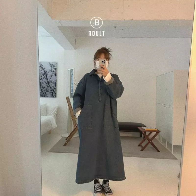 Bella Bambina - Korean Women Fashion - #restrostyle - M Dem Long Denim One-piece - 3