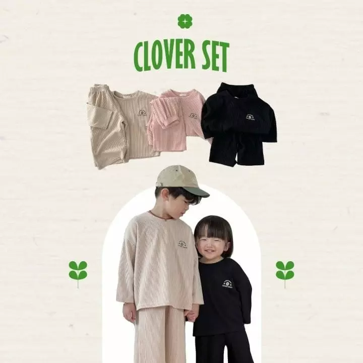 Black Bean - Korean Children Fashion - #fashionkids - Clover Set - 2