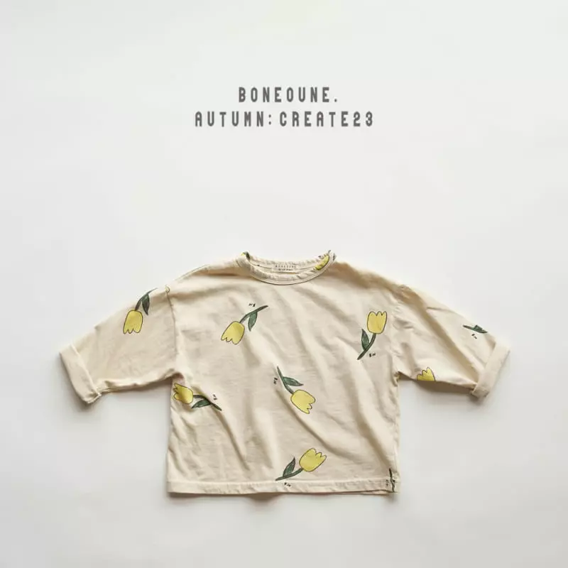 Boneoune - Korean Children Fashion - #childrensboutique - Flower Single Tee - 4