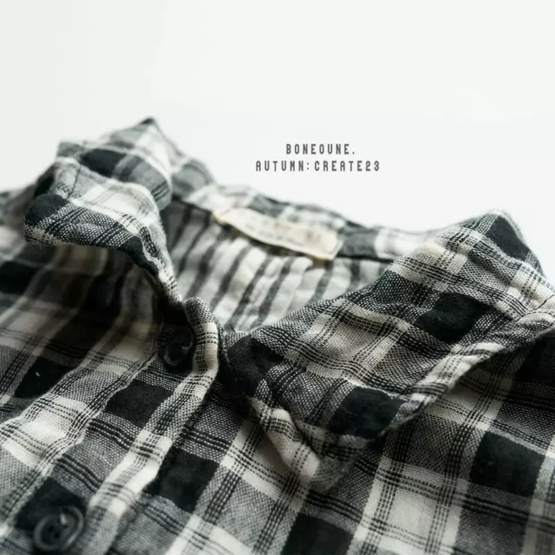 Boneoune - Korean Children Fashion - #minifashionista - Double Check Shirt - 2