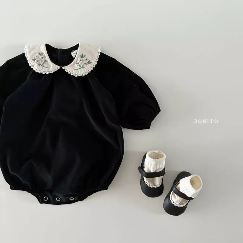 Bonito - Korean Baby Fashion - #babyboutique - Rib Flower Bodysuit - 7