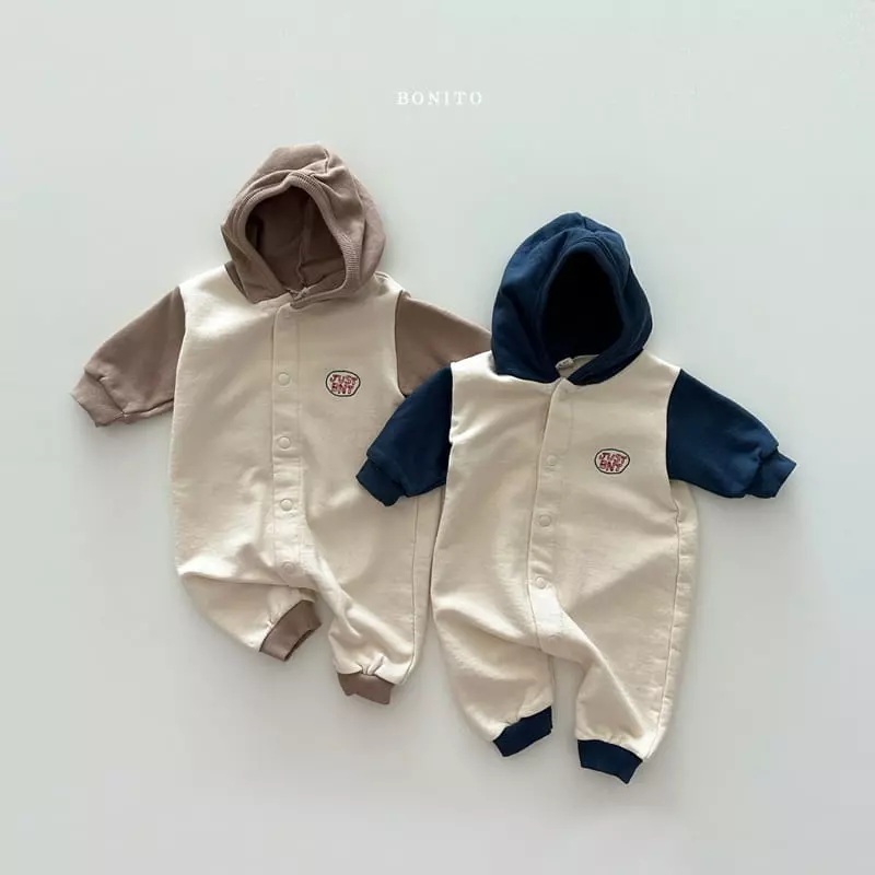 Bonito - Korean Baby Fashion - #babyboutique - Just Color Hoody Bodysuit - 2