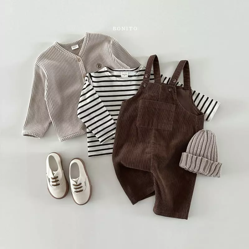 Bonito - Korean Baby Fashion - #babyboutique - Rib Dungarees Pants - 10