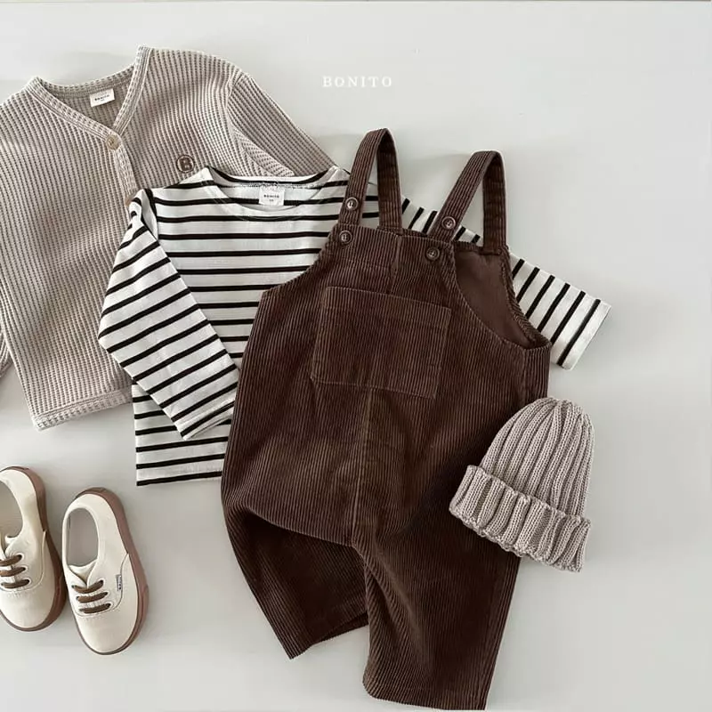 Bonito - Korean Baby Fashion - #babyboutique - Rib Dungarees Pants - 11