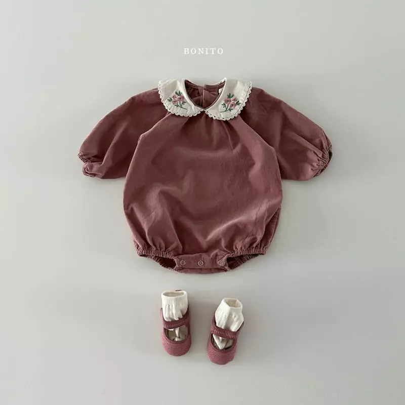 Bonito - Korean Baby Fashion - #babyfashion - Rib Flower Bodysuit - 10