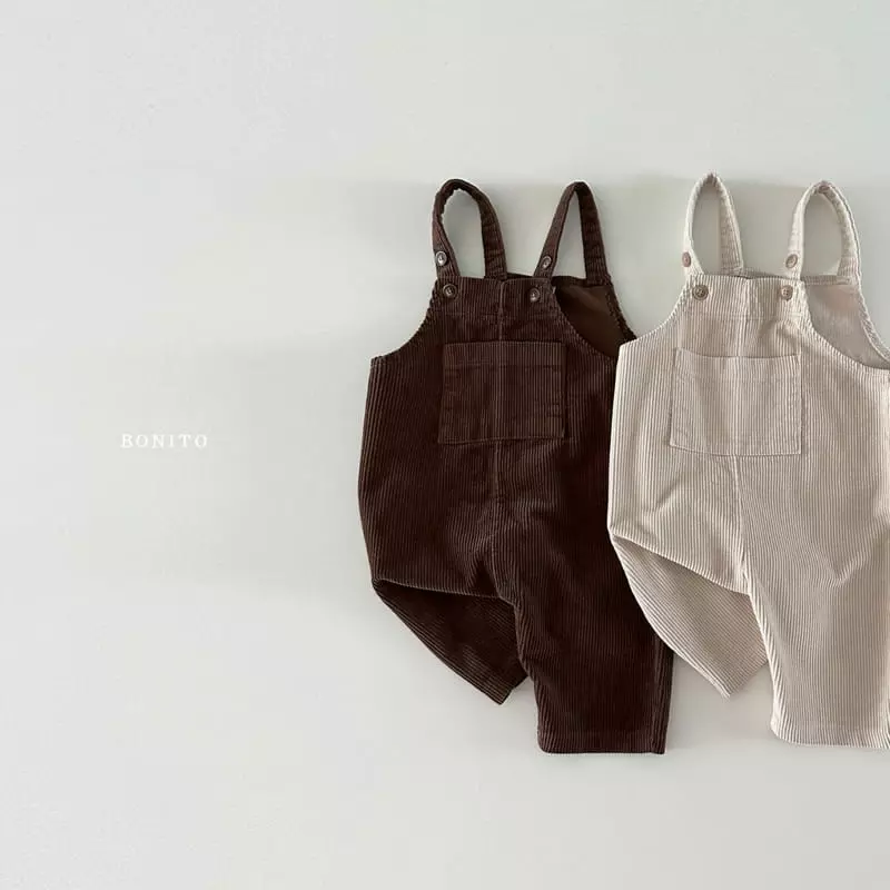 Bonito - Korean Baby Fashion - #babygirlfashion - Rib Dungarees Pants