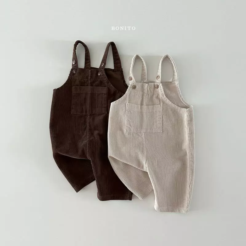 Bonito - Korean Baby Fashion - #babylifestyle - Rib Dungarees Pants - 2