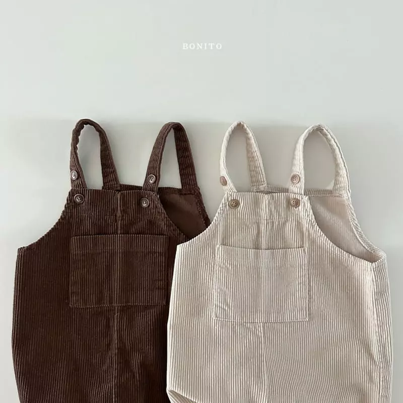 Bonito - Korean Baby Fashion - #babyoninstagram - Rib Dungarees Pants - 3