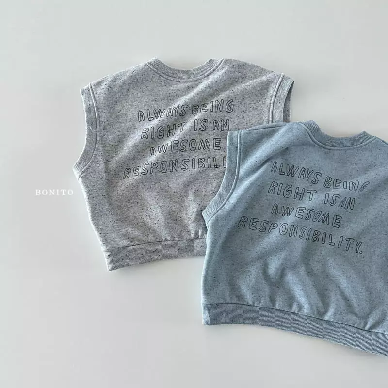 Bonito - Korean Baby Fashion - #babyootd - Quaint Vest Top Bottom Set - 3