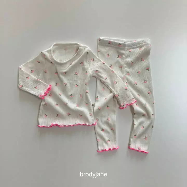 Brody Jane - Korean Children Fashion - #kidsstore - Berry Eyelet Frill Pajama
