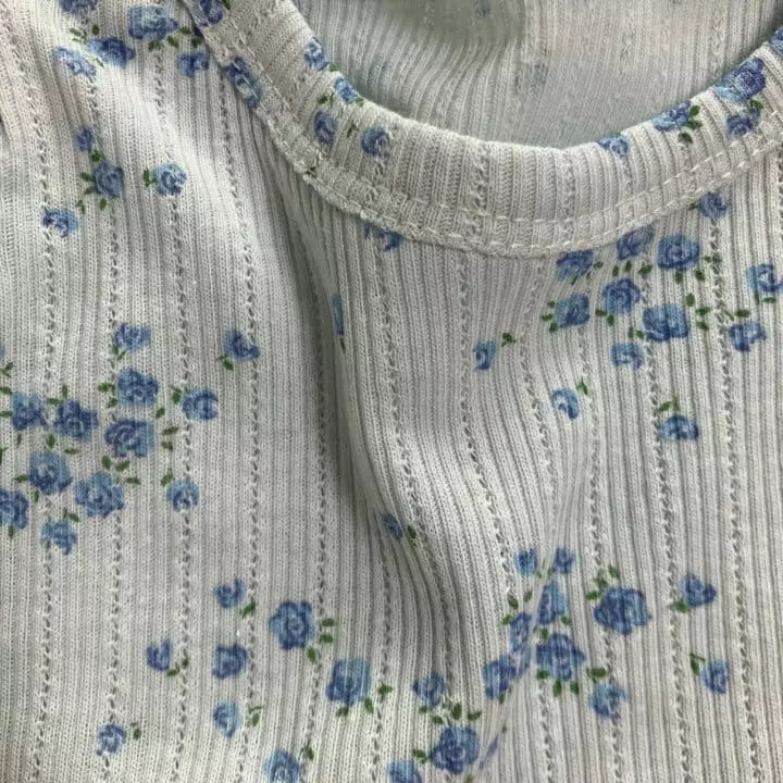 Brody Jane - Korean Children Fashion - #todddlerfashion - Blue Rose Eyelet Pajama - 9
