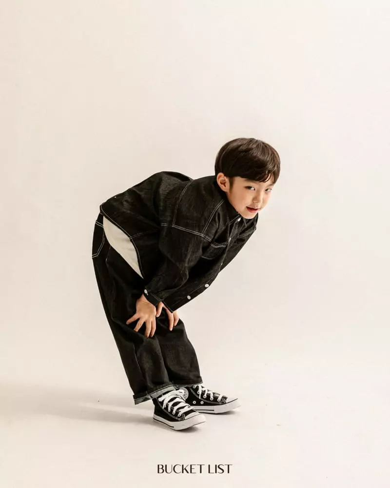 Bucket List - Korean Children Fashion - #Kfashion4kids - Stitch Denim Shirt - 10