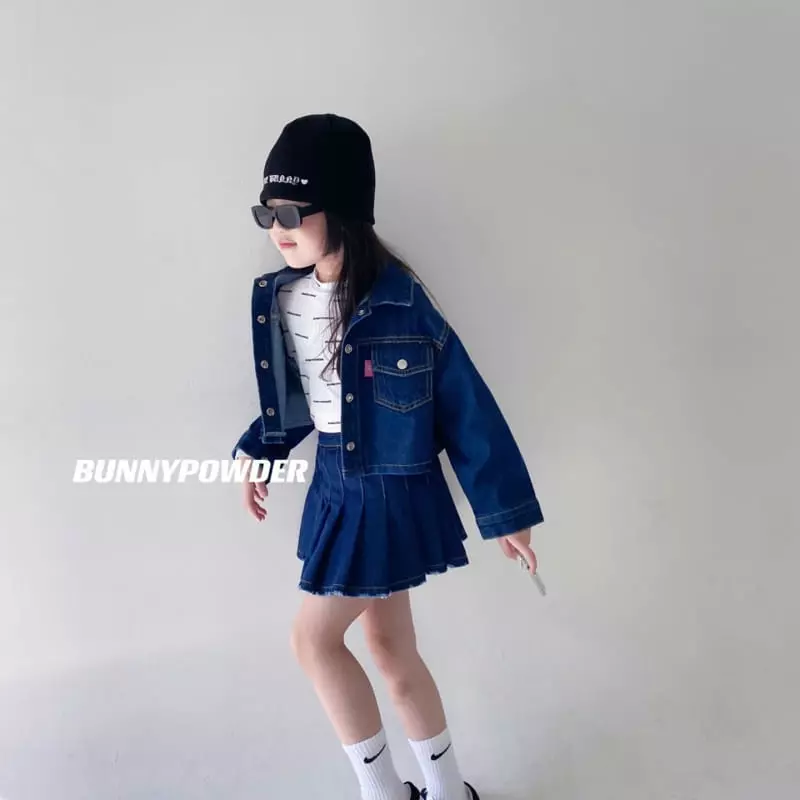 Bunny Powder - Korean Children Fashion - #toddlerclothing - Crop Denim Jacket - 4
