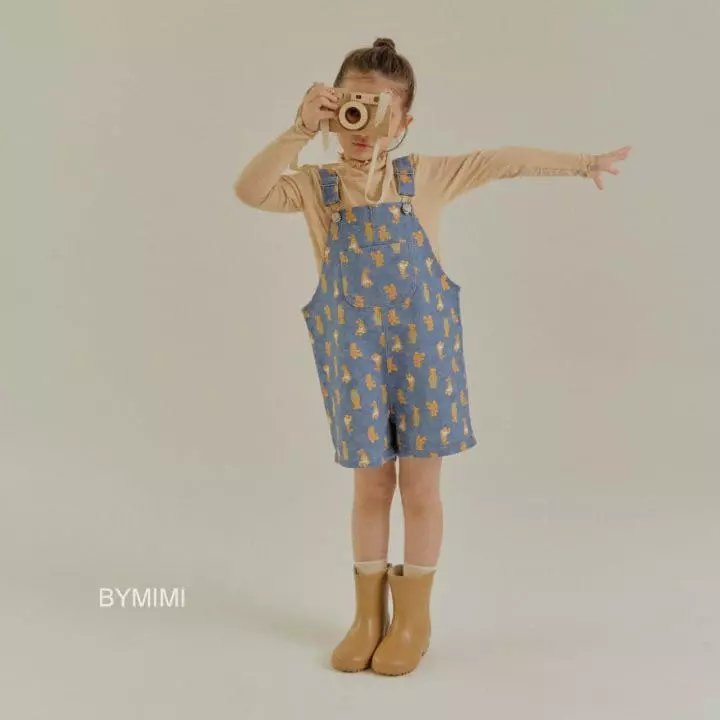 Bymimi - Korean Children Fashion - #childofig - Bear Dungarees Pants - 7
