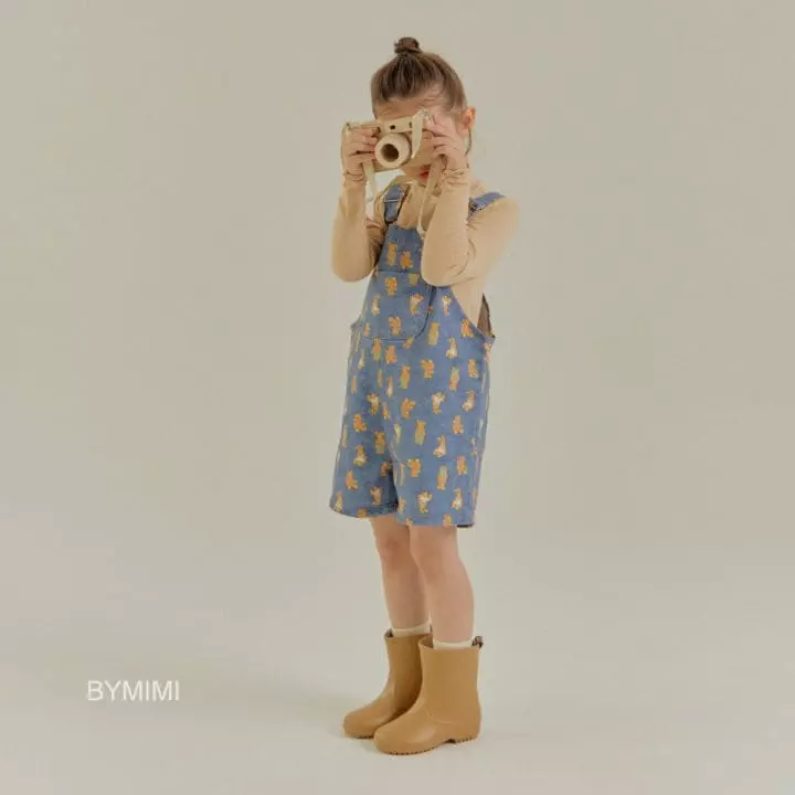 Bymimi - Korean Children Fashion - #childrensboutique - Bear Dungarees Pants - 8